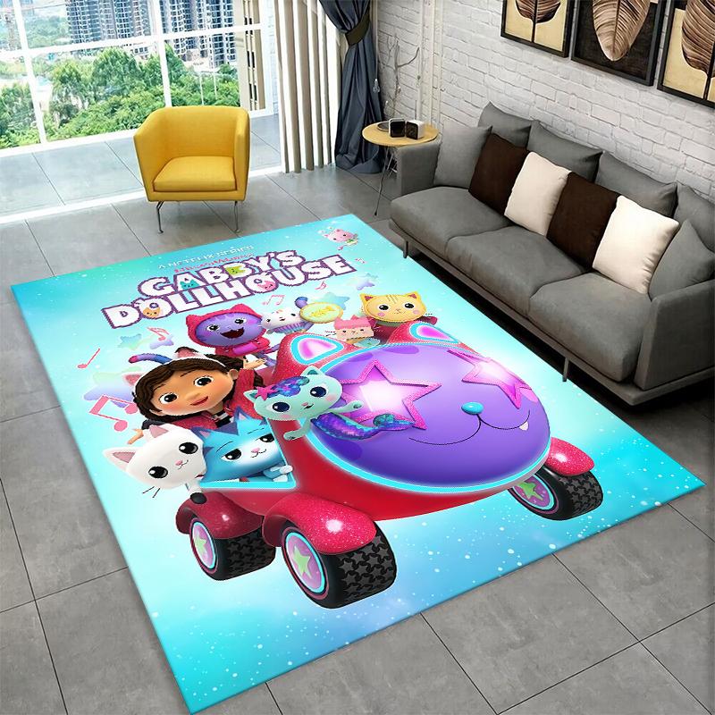 Cartoon Gabby Dollhouse Girl Carpet Rug for Playroom Bedroom Living Room Sofa Home Decor,kid Area Rug Non-slip Floor Mat Gift