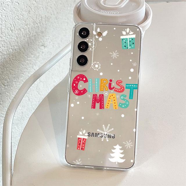 Clear Case For Samsung Galaxy S22 S20 FE S21 Plus S10 Lite S9 S8 S10e Note 20 Ultra 10 Lite 9 Phone Cover Snowman Christmas