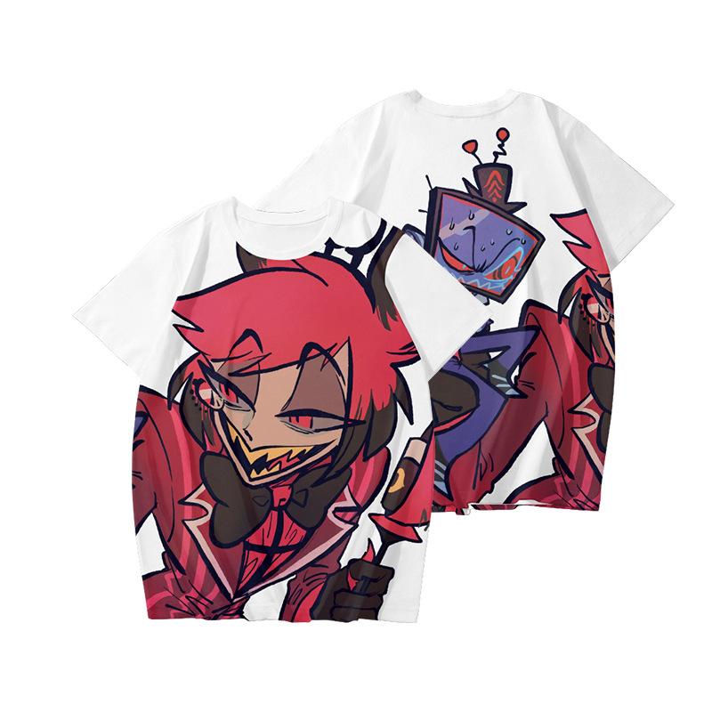 T-shirt Hazbin Hotel Uomo Donna Stampa Anime Top Magliette T-shirt Harajuku Moda T-shirt Estiva