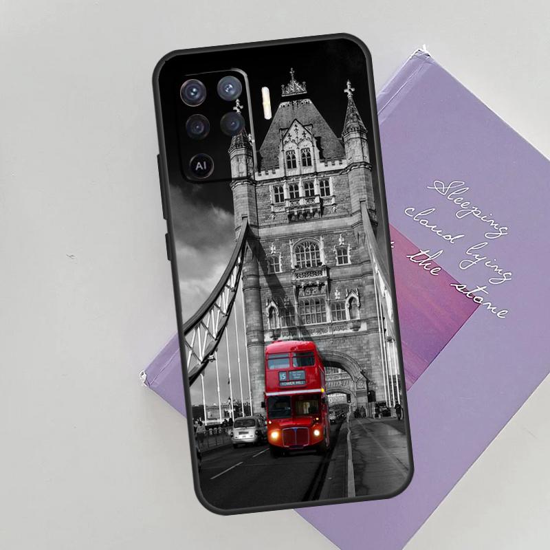 London Red Bus Big Ben Cover For Oppo A78 A98 A74 A54 A94 A15 A16 A17 A52 A72 A76 A96 A53 A57S A58 A5 A9 Phone Case