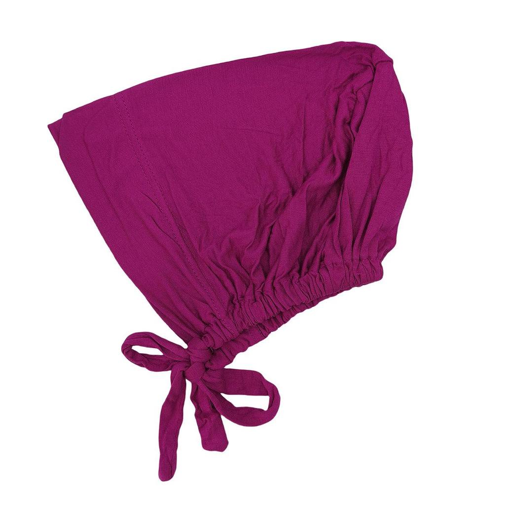 Modal Mercerized Cotton Elastic Drawstring Base Cap Solid Color Women's Hijab