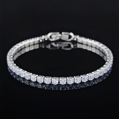 2026 New Arrival Luxury Round Silver Color On Hand Bracelet Bangle for Women Anniversary Gift Jewelry Bulk Sell S5650