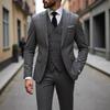 Men's Slim Fit Double-Breasted Three-Piece Suit - Large Size Wedding and Formal Wear.