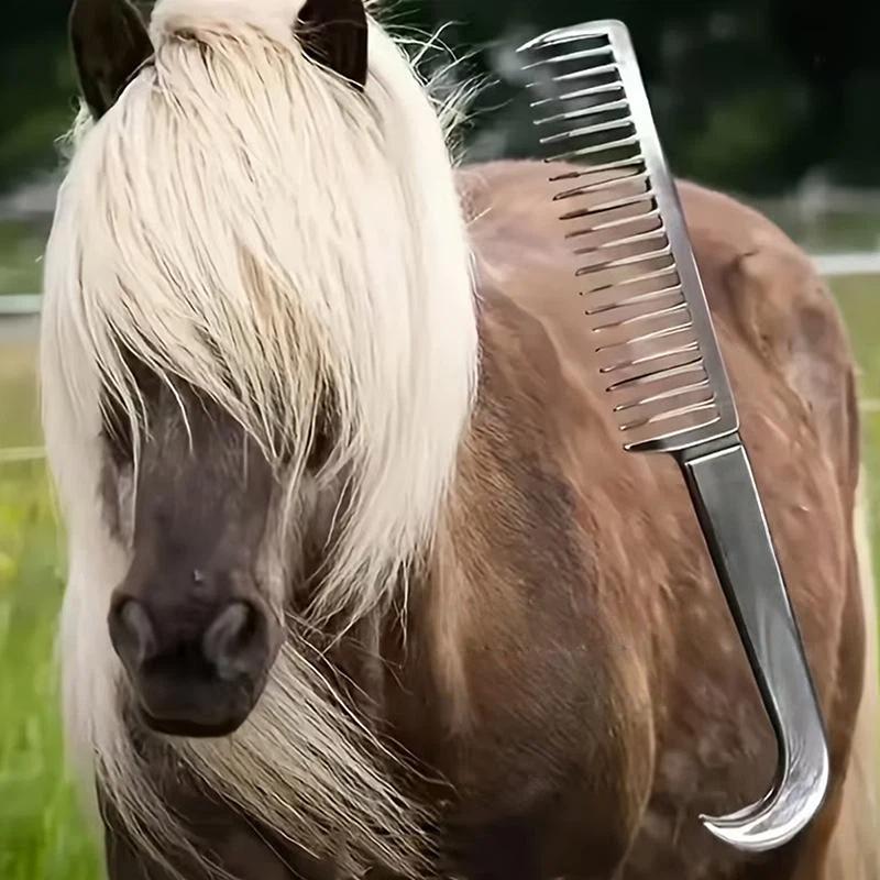 Aluminum Metal Horse Curry Comb Non-Slip Grooming Brush for Pony Coat Cleaning Equestrian Stable Care Supplies