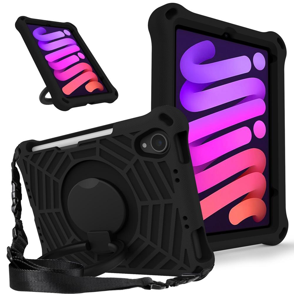 For Apple iPad mini 6 7 6th Gen 2021 2024 A17 Pro A2567 A2568 A2993 A2996 Case EVA Kids Safe Pull Ring Shockproof Shoulder Strap Stand Tablet Cover