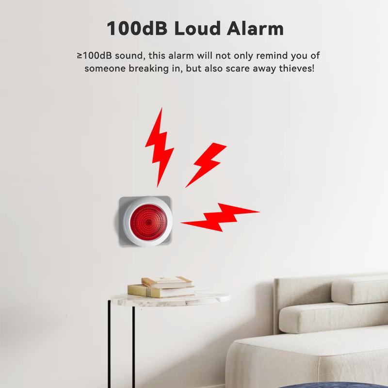

Meian Tuya 100dB Siren Alarm Wireless Sirena Alarma Linkage Security Protection Control Via Smart Life APP ZigBee 3.0 Gateway EU Plug