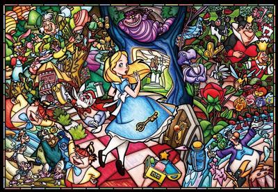 1000 Piece Jigsaw Puzzle Alice In Wonderland Story Stained Glass [Pure White] (51x73.5cm)