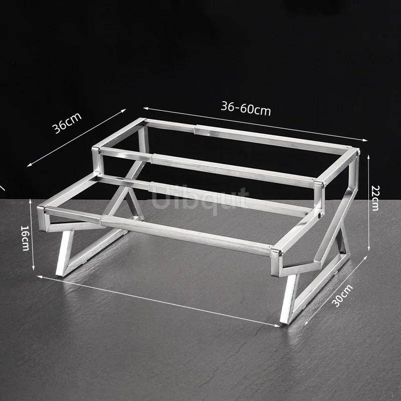 GN pan rack Retractable Seasoning Holder Bracket Stainless Steel Spice Rack Kitchen Seasoning Container Box Holder tray basin