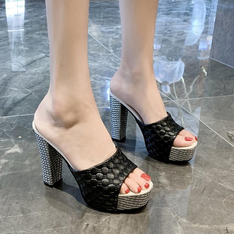 Scarpe con Tacco Punta Tonda Fish Pantofole da Donna e Sandali da Donna Ciabatte Sexy Bianco in Offerta Calzature Estive 39 Stile Coreano Vendita
