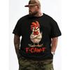 Tailles européennes T-shirt humoristique avec design de poulet F-Caw-F pour hommes et femmes - 100 % Vintage Coupe ample Manches courtes Présentant un coq en colère