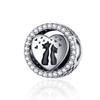 Bracciale Everlove in Argento Sterling s925 con Smalto Colorato a Forma di Zampa con Perline di Gatto e Cane