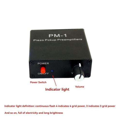 Kriccekal DC5V 6.35mm Guitar Piezo Contact Pickup Preamp for Guitar, Violin, Cello, Kalimba, Harp, Banjo, Mandolin, and Ukulele