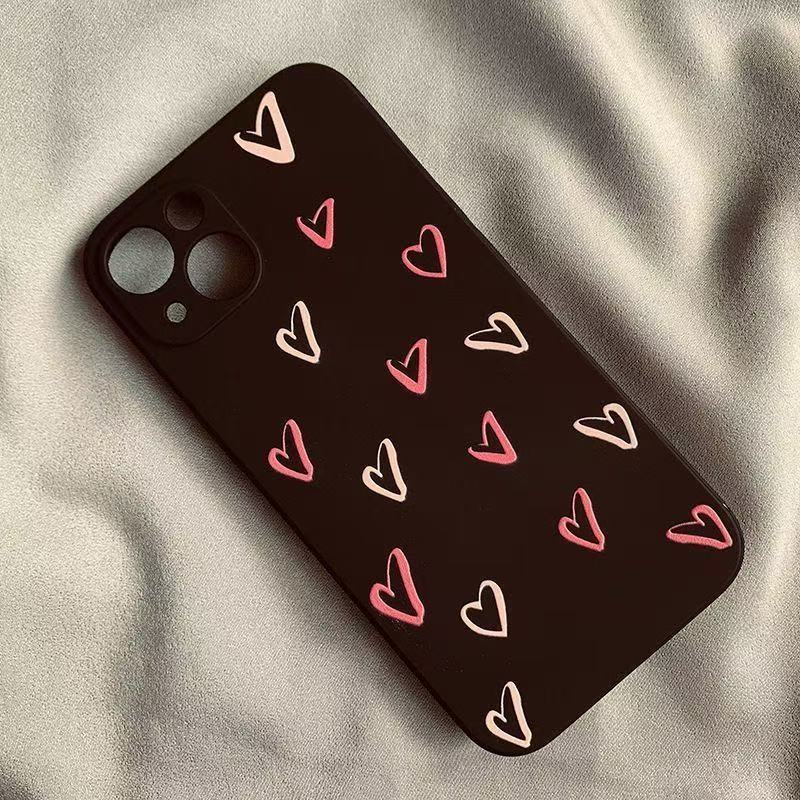 The new full-screen love is suitable for iphone14/15promax transparent mobile phone case 13pro Apple 16 anti-drop 12.