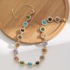 Elegant Fashion Necklace Set, Sparkling Colorful Synthetic Gemstones, Women Daily Party Wedding Jewelry Gift