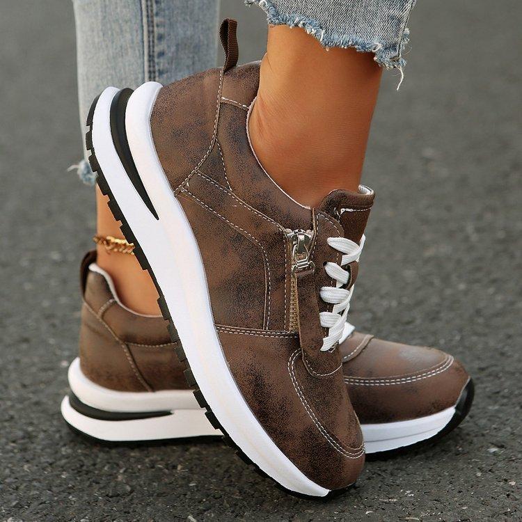 Fashion Women's Vulcanize Shoes Thick Soled Round Head Fashion Casual Sneakers Comfortable Outwear Walking Shoes Zapatillas De Mujer