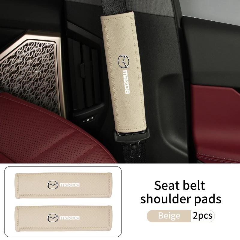 2025 Hot 2pcs Car Seat Belt Shoulder Cover Interior Safety Belt Protector For Mazda CX5 6 CX7 323 Axela Atenza Demio CX30 CX3 CX