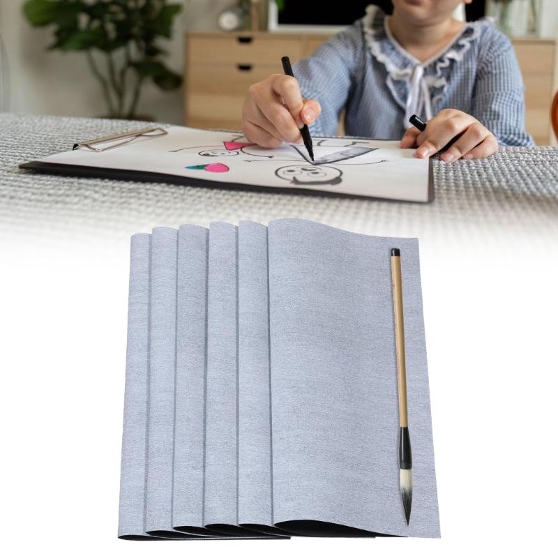 6Pcs Water Drawing Writing Mat 17x13Inch for Students Chinese Calligraphy Practice Reusable Water Writing Cloth Sheet
