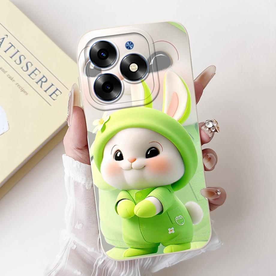 Pour Itel S23+ S23 Plus ItelS23 Coque Esthétique Dessin Animé Panda Lapin Peinture Florale Protection Appareil Photo Housse Souple S665LS681LN