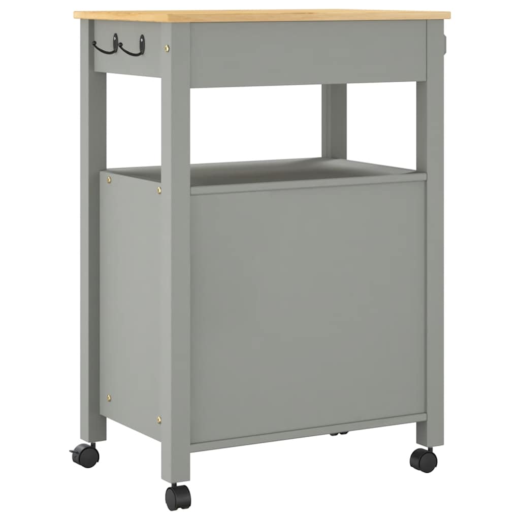 Vidaxl Monza Kitchen Trolley, 60X40X90 Cm, Solid Pine Wood