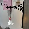 Gothic Style Wall Hanging Decorative Ghost Pendant, Iron Bracket Bookshelf Decor, Halloween And Christmas Decoration for Indoor Outdoor Home