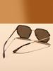 1Pc French Retro Octagonal Tortoiseshell Women's Sunglasses with High-End Metal Temples, Trendy, Vacation-Friendly, Uv Protectio