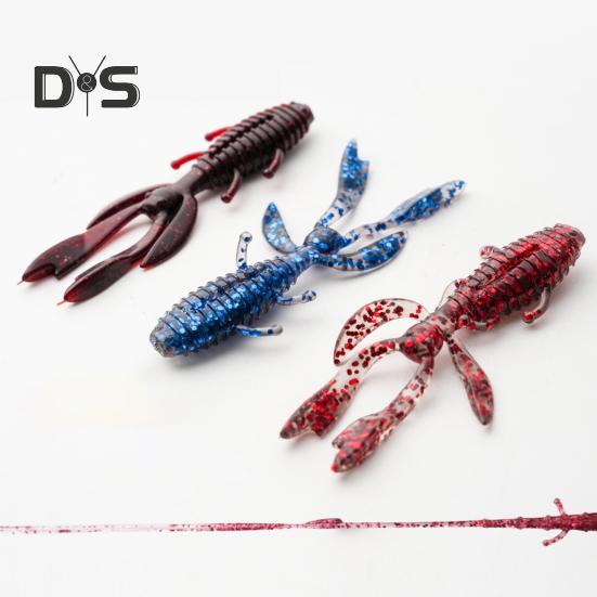 10 Pcs Appât Souple Crevette Leurre de Pêche Aspect Réaliste Couleur Vive Forme Profilée Appât Artificiel Crevette Matériel de Pêche10[pcs