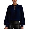 New Arrival: French-style Lantern-sleeve Tie-front Blouse – A Stylish Top for Women’s Everyday Wear