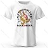 Rock And Beer Easy Distraction Print Loose Retro Meme Pattern Tshirt For Women Round Neck Tshirt Personalized Streetwear