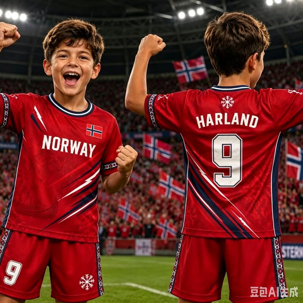2026 Kluci HAALAND Č. 9 Fotbalový dres Tričko Šortky Set Norsko Fotbaloví fanoušci Košile Šortky Set Dětská tepláková souprava 2dílná sada