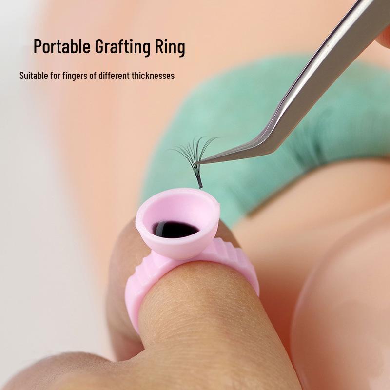 100 Eyelash Glue Ring Cups for Grafting & Tattooing