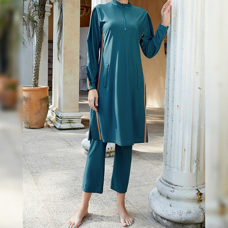 Islamischer muslimischer Badeanzug für Damen, bescheiden, langärmelig, islamischer Badeanzug, Sommer-arabischer Strandbikini, vollständiger Abdeckungs-Badeanzug, S-XL