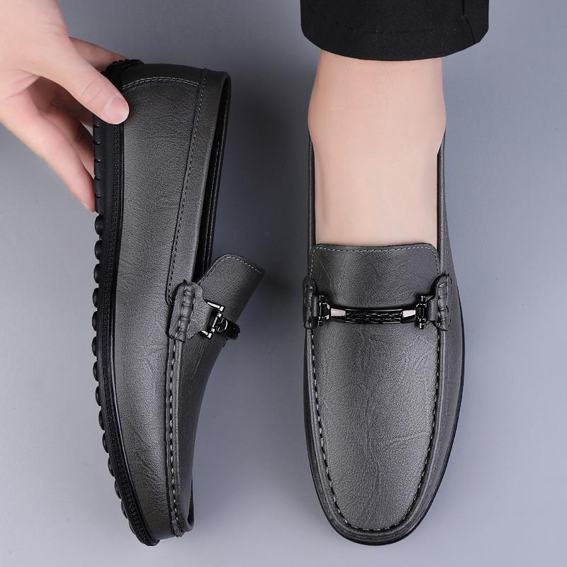 Business Social Genuine Leather Loafers Mens Design Spring Fashion Slip on Casual Shoes Adult Male Footwear Handmade Boat Shoes
