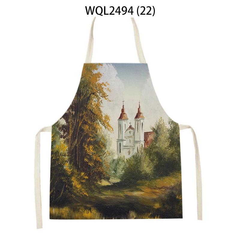 Kitchen Apron for Women Mountain Forest Scenery Adult Kids Cooking Apron Household Cleaning Supplies Pinafore Sleeveless Aprons