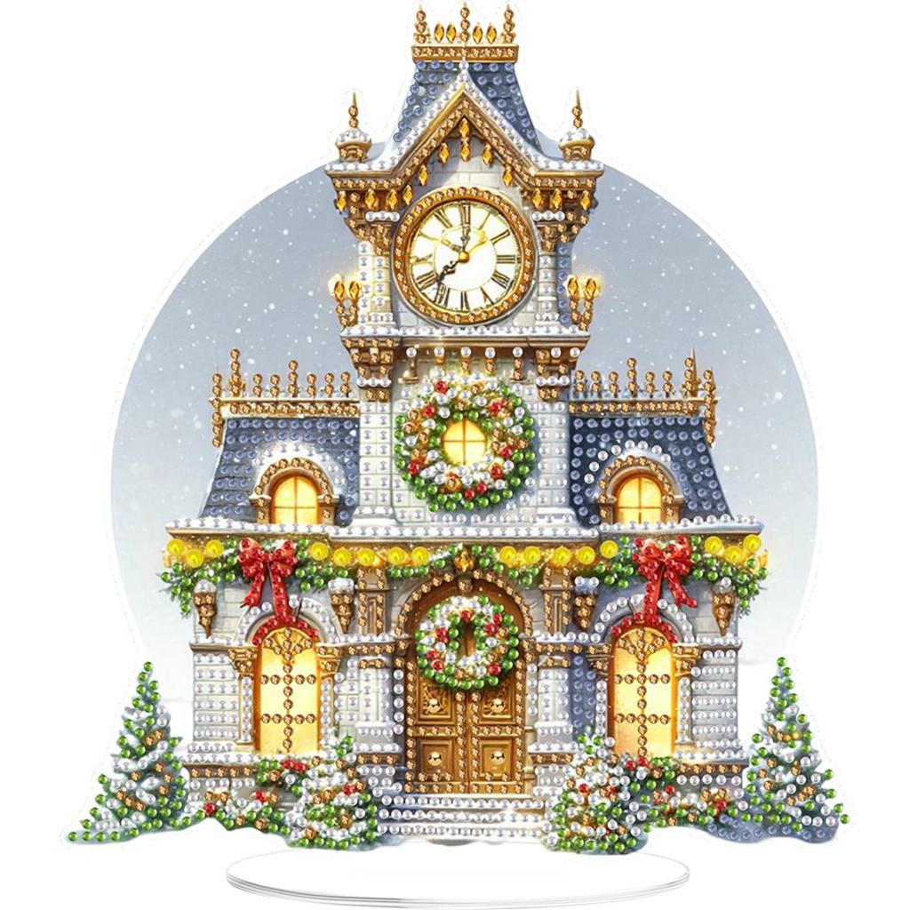 DIY Diamond Painting Tabletop Ornaments Kit 2D Flat Print Xmas Desktop Diamond Art Kits 5D DIY Diamond Art Tabletop Decorations