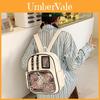 Urban Minimalist Womens Backpack With Transparent Compartment Display Badge For Daily Use