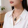 Stainless Steel Letter Pendant Clavicle Chain Necklace for Women - European & American Style