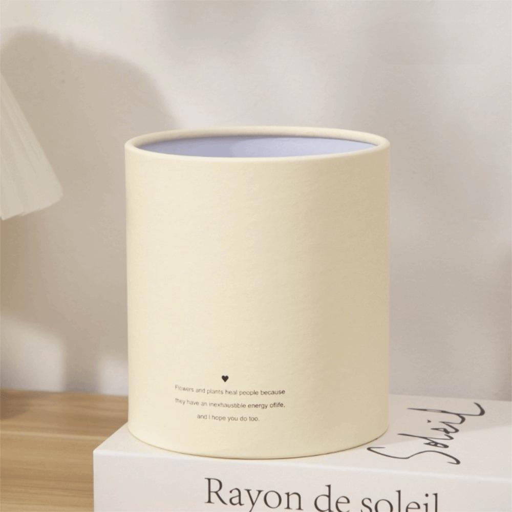 New Rose Flower Gift Box Round Solid Color Gift Packaging Paper Box Bouquet Storage Flower Arrangement Bucket Valentine's Day