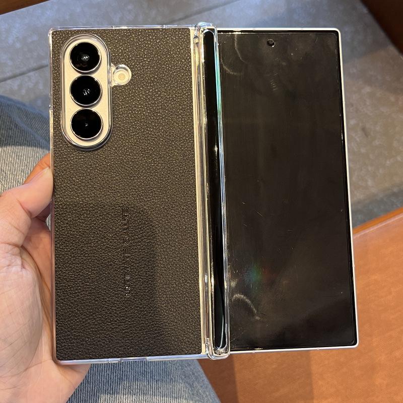 Suitable for Samsung Zfold7 Mobile Phone Case 6 Magnetic Suction Double Sided Central Shaft Anti Fall Business Advanced Extraordinary Leather Pattern