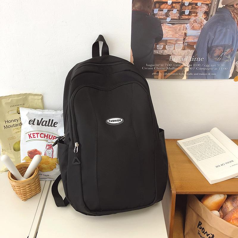 Large-capacity High School Student Simple Schoolbag Women's New Niche Design Contrasting Color Junior High School Student Backpack Men's Computer Back