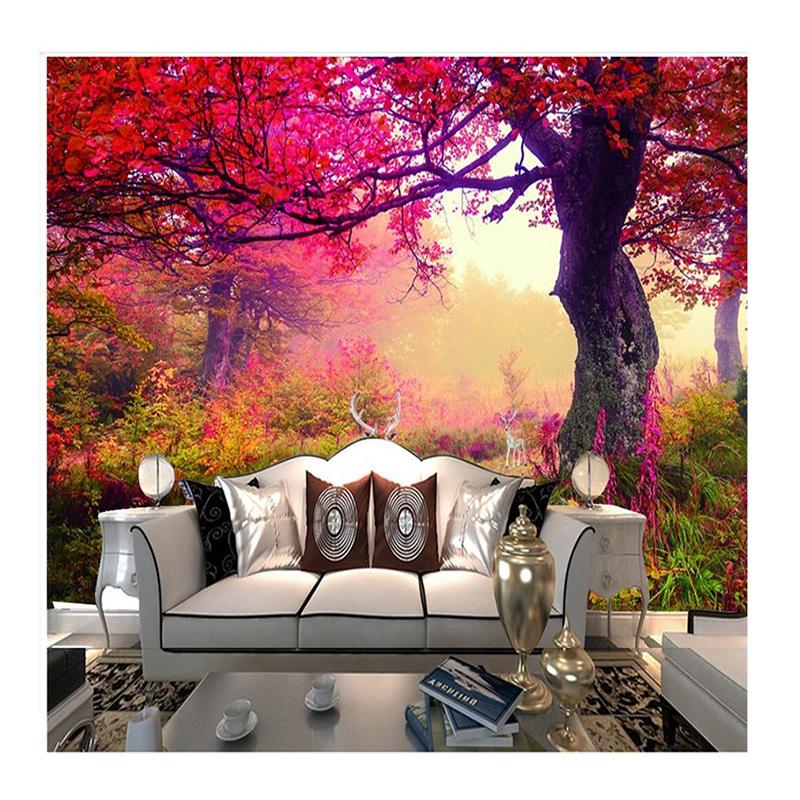 

Nordic Flowers Deer Forest Wallpaper Living Room Sofa Tv Background Wall Mural Home Decor 200 cm(W) x 140 cm(H)