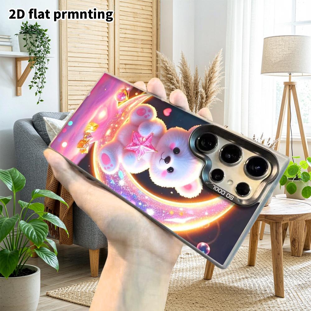 Phone Case: 2D Flat Samsung Galaxy A34 A35 M05 M06 S20 S22 S21 FE Plus 5G Protective Case, Couple Style, Plush Little White Bear, Christmas and Hallow