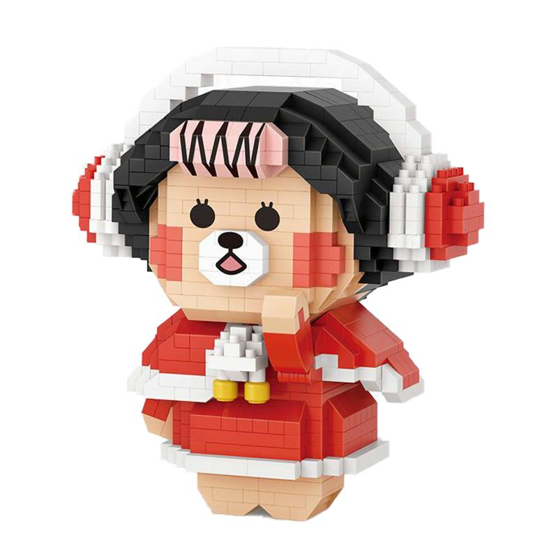 LOZ 9275 Animal World Christmas Bear Girl Santa Claus Winter Coat 3D Mini Diamond Blocks Bricks Building Toy for Children No Box