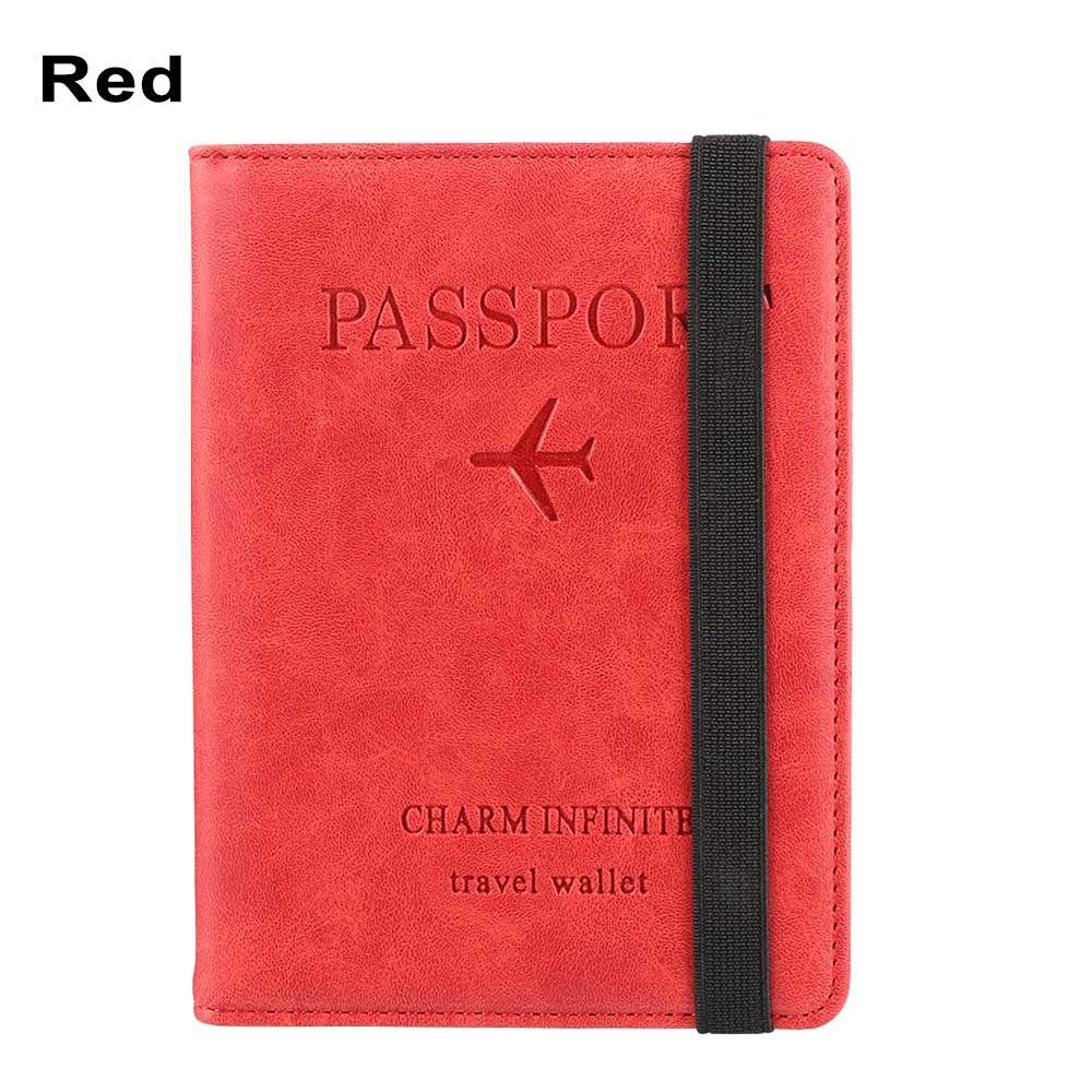 RFID Leather Passport Bag Wallet Multi-function Document Package Portable Travel Ultra-thin Passport Holder
