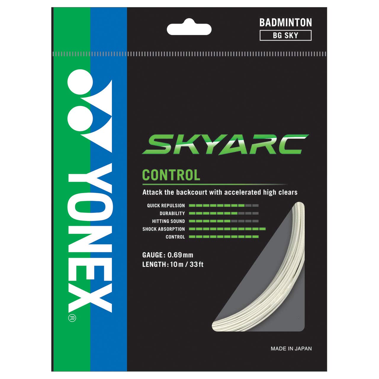 Yonex Skyarc Badminton Racket String Set 10m White