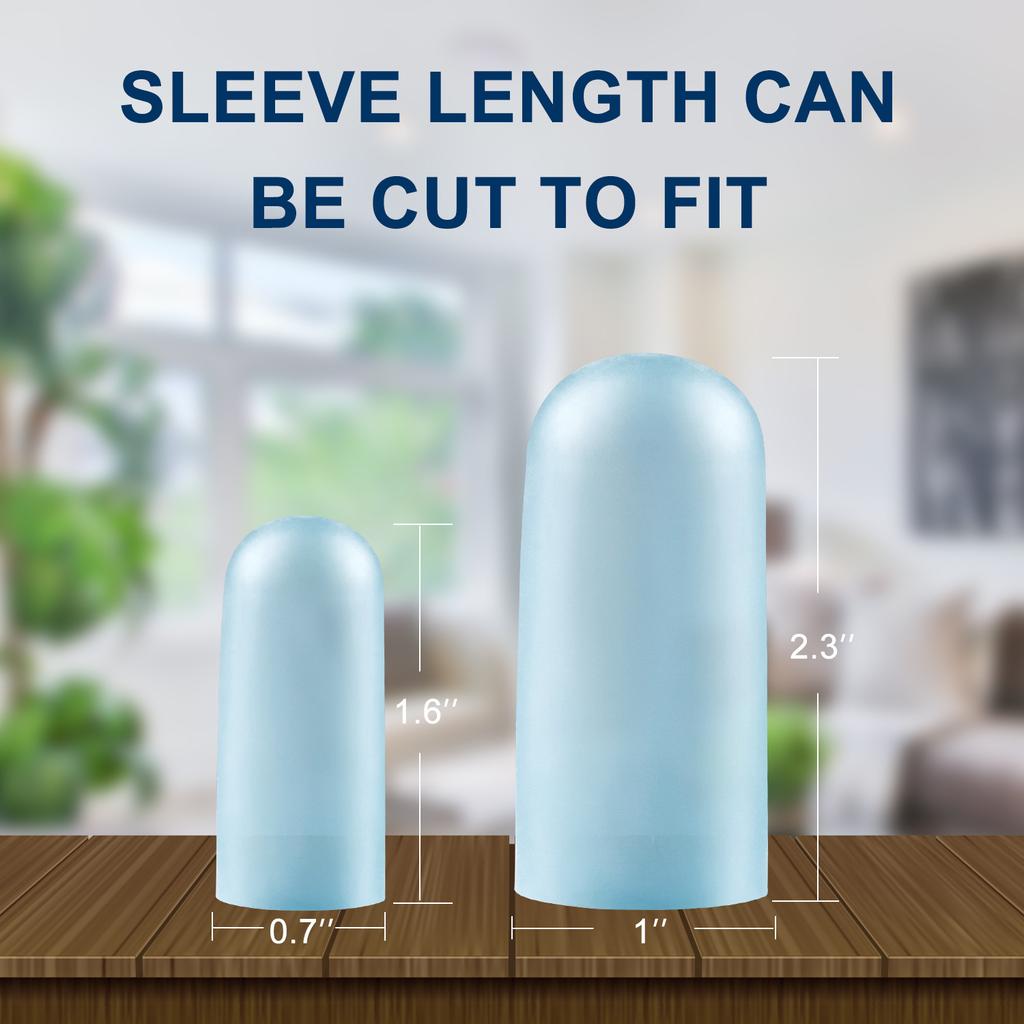 Sumifun 4 Paar transparente blaue Ein-Ende-durch-Hühner-Abdeckungen, mehrere Größen, Nummern-Zehenabdeckungen, Zehenkorrektur, Zehenschutz, Fußpflege