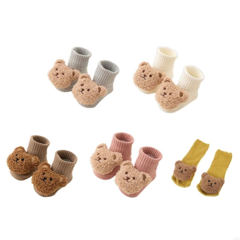 

Winter Baby Socks Floor Shoes Socks Bear Decor Thickened Shoes J60B