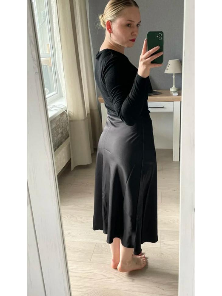 WB Silk Satin Midi Skirt
