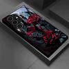 Mysterious Black Butterfly Red Rose Pattern Glass Phone Case Black for Samsung Galaxy S26 S25 S24 S23 S22 S21 S20 Note 20