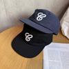 Retro Embroidery Black Cotton Cap Letter Design Breathable Material Streetwear