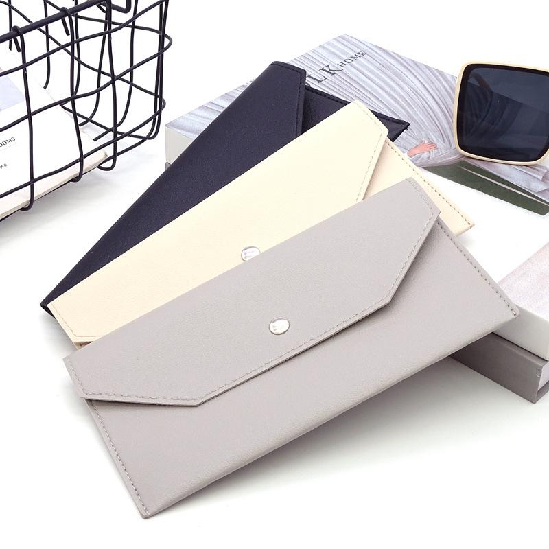 1PC Women Wallet Reusable Money Clip Wallet Cash Bank Card Storage Bag Long Style Ultra-thin Portable Leather